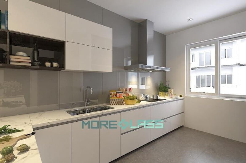 Mẫu kính ốp bếp cường lực bền đep, giá rẻ