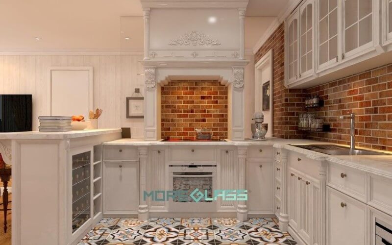 Mẫu kính ốp bếp cường lực bền đep, giá rẻ