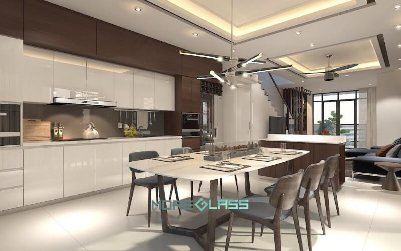 Mẫu kính ốp bếp cường lực bền đep, giá rẻ