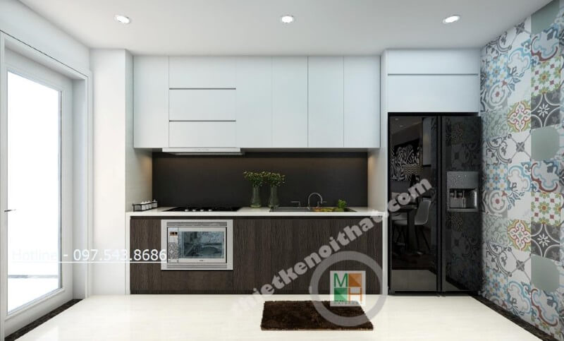 Thiết kế nội thất phòng bếp gỗ công nghiệp