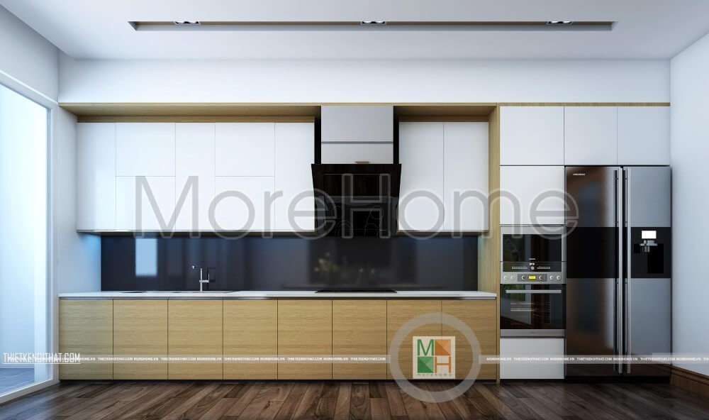 Thiết kế nội thất phòng bếp gỗ công nghiệp