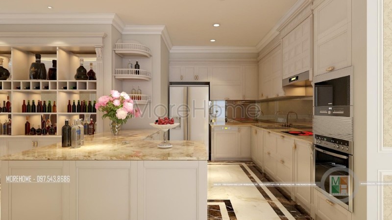 Trang trí nội thất phòng bếp sang trọng, tiện nghi, đẳng cấp