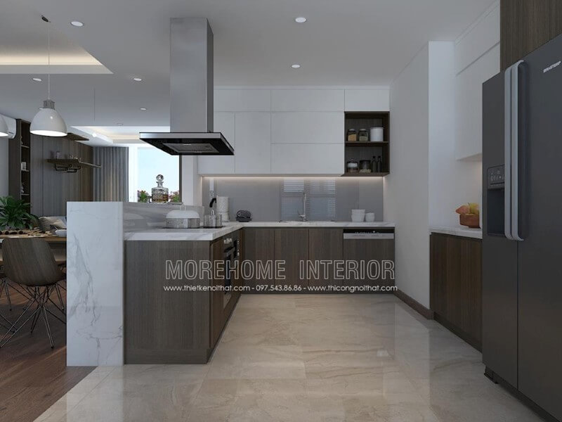 Thiết kế nội thất bếp chung cư đẹp