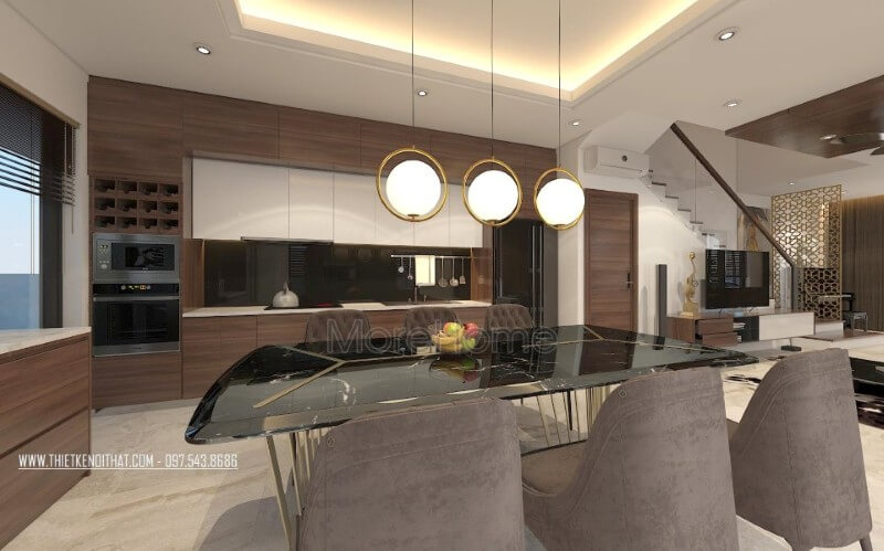 Nội thất phòng bếp gỗ công nghiệp thanh thoát, ấn tượng, đây chắc chắn sẽ là sự lựa chọn tuyệt vời cho nhiều không gian nội trợ cho chung cư, biệt thự, nhà phố... Trang trí nội thất phòng bếp đẹp