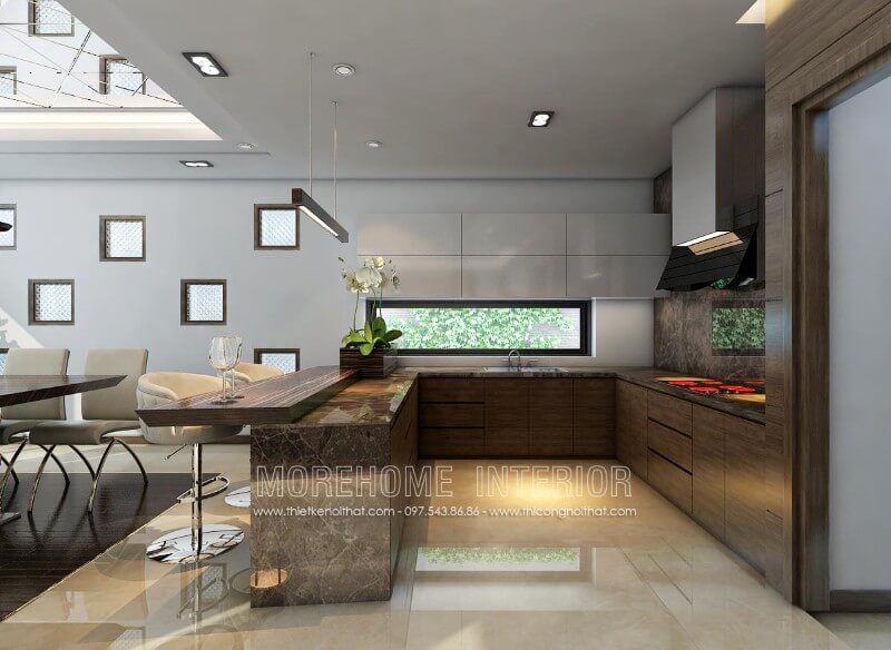 Mẫu tủ bếp đẹp hiện đại