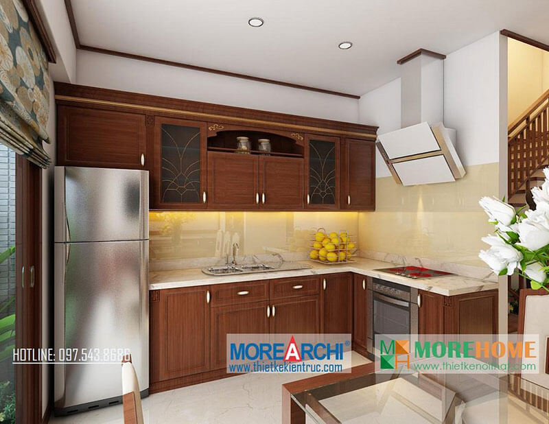Mẫu tủ bếp đẹp hiện đại