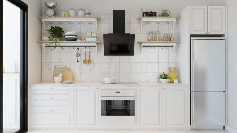 Tủ bếp gỗ hiện đại với lối thiết kế không quá cầu kỳ, tăng độ thoáng mà lại vô cùng độc đáo, tạo niềm cảm hứng cho những người nội trợ mang lại những bữa cơm ngon miệng cho những người thân yêu của mình