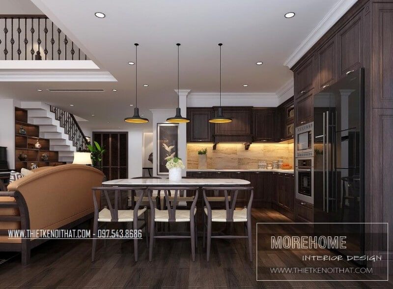 Mẫu bàn ăn 6 chỗ đáp ứng được mọi bữa ăn ngon miệng cũng như những dịp tụ tập cuối tuần của gia chủ