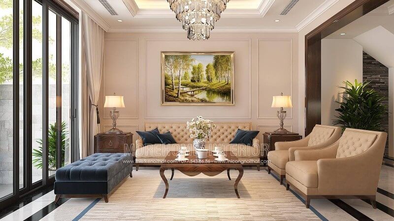 .
Sofa tân cổ điển khung gỗ tự nhiên bọc da màu kẹm đậm cao cấp là yếu tố quan trọng khi thiết kế một phòng khách đẹp.